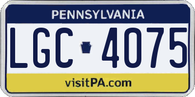 PA license plate LGC4075