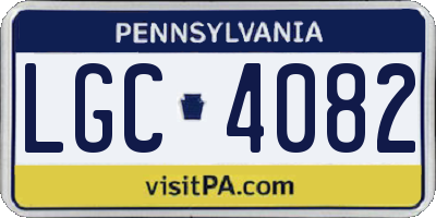 PA license plate LGC4082