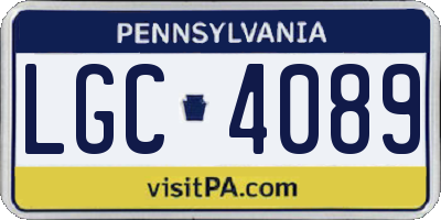 PA license plate LGC4089