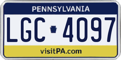 PA license plate LGC4097