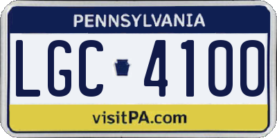 PA license plate LGC4100