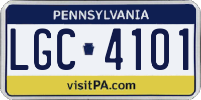 PA license plate LGC4101