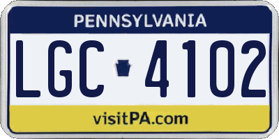 PA license plate LGC4102