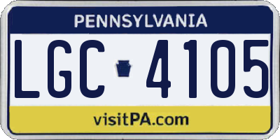 PA license plate LGC4105