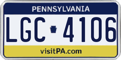 PA license plate LGC4106