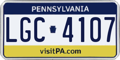 PA license plate LGC4107