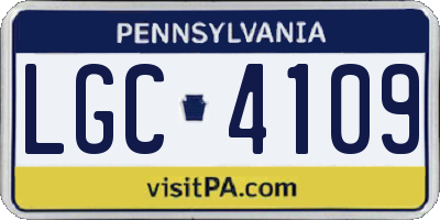 PA license plate LGC4109