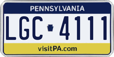 PA license plate LGC4111