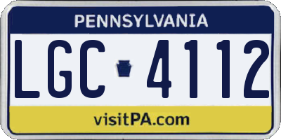 PA license plate LGC4112