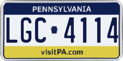 PA license plate LGC4114