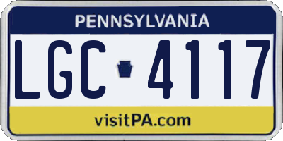 PA license plate LGC4117