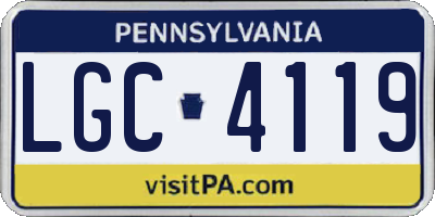PA license plate LGC4119