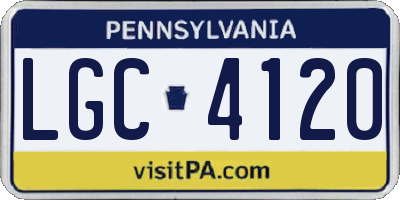 PA license plate LGC4120