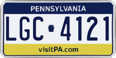 PA license plate LGC4121