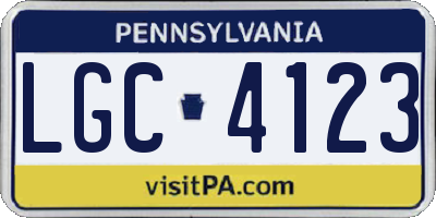 PA license plate LGC4123