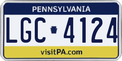 PA license plate LGC4124
