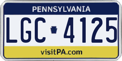 PA license plate LGC4125