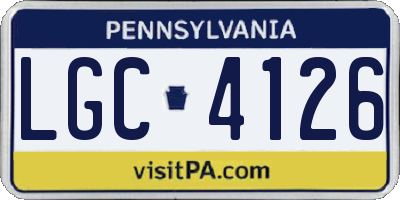 PA license plate LGC4126