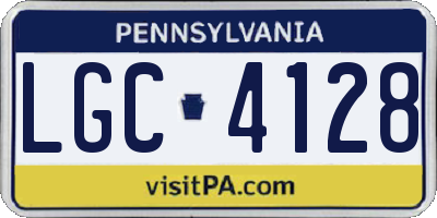 PA license plate LGC4128