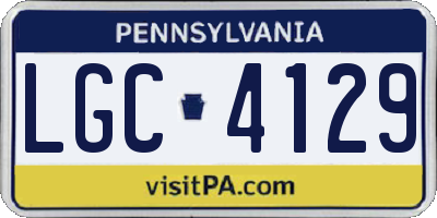 PA license plate LGC4129
