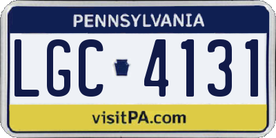 PA license plate LGC4131