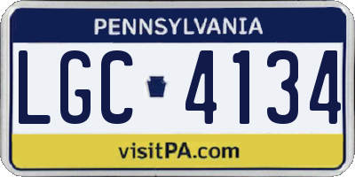 PA license plate LGC4134