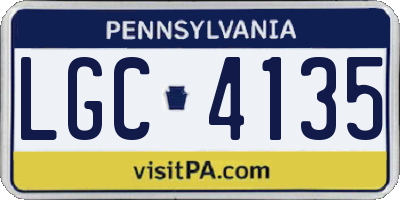 PA license plate LGC4135