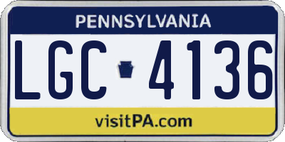PA license plate LGC4136