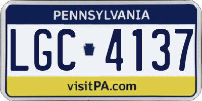PA license plate LGC4137