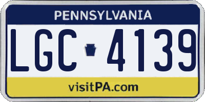 PA license plate LGC4139