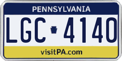 PA license plate LGC4140