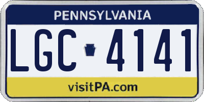 PA license plate LGC4141