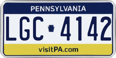 PA license plate LGC4142