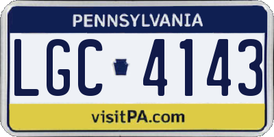 PA license plate LGC4143