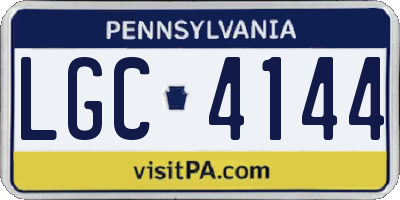 PA license plate LGC4144
