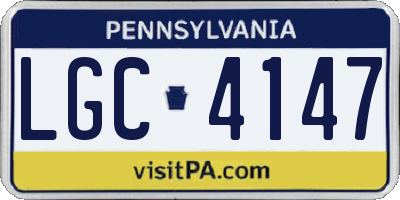 PA license plate LGC4147