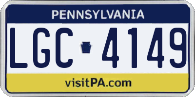 PA license plate LGC4149