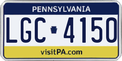 PA license plate LGC4150