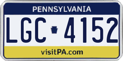 PA license plate LGC4152