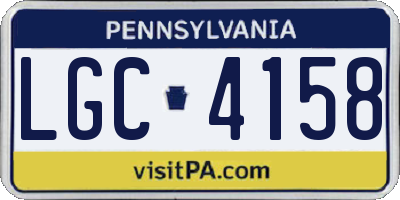 PA license plate LGC4158