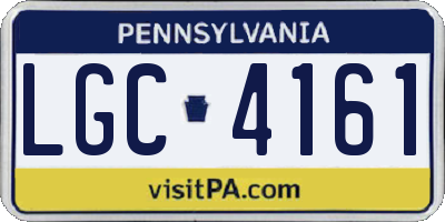 PA license plate LGC4161