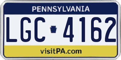 PA license plate LGC4162