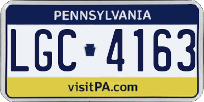 PA license plate LGC4163