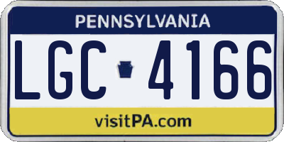 PA license plate LGC4166