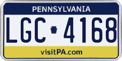 PA license plate LGC4168