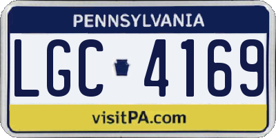 PA license plate LGC4169