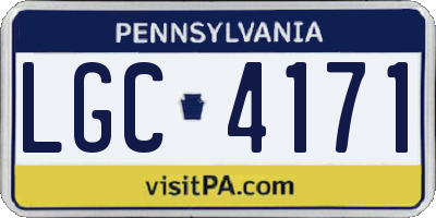 PA license plate LGC4171
