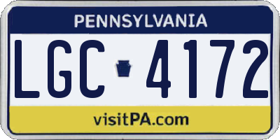 PA license plate LGC4172