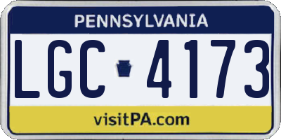 PA license plate LGC4173