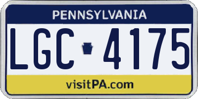 PA license plate LGC4175
